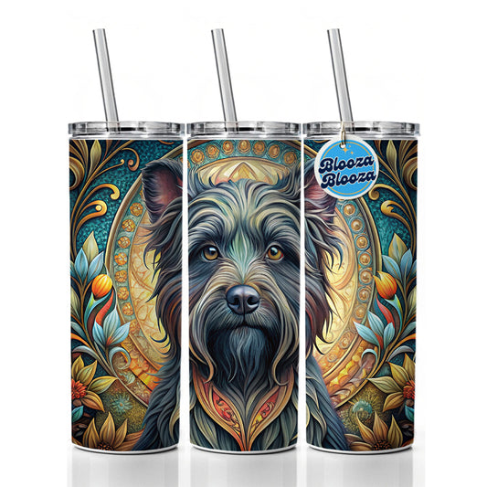 Affenpinscher Dog Art Nouveau Skinny Tumbler 20oz with Straw Insulated Water Bottle Gift