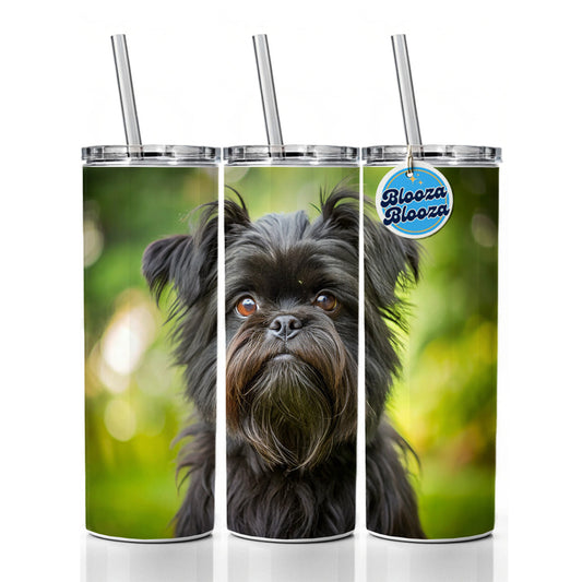 Affenpinscher Dog Photo Skinny Tumbler 20oz with Straw Insulated Water Bottle Gift