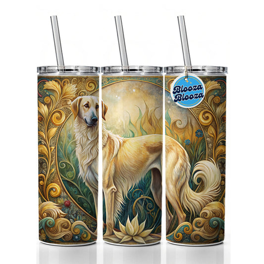 Anatolian Shepherd Dog Art Nouveau Skinny Tumbler 20oz with Straw Insulated Water Bottle Gift