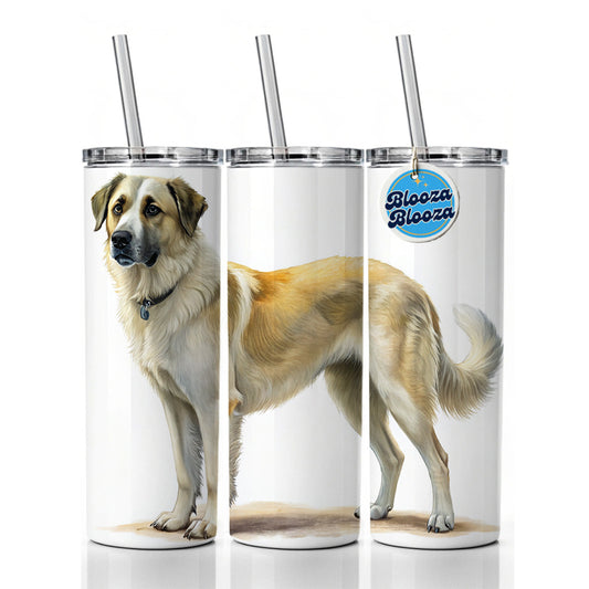 Anatolian Shepherd Dog Illustration Skinny Tumbler 20oz with Straw Insulated Water Bottle Gift