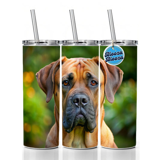 Boerboel Dog Photo Skinny Tumbler 20oz with Straw Insulated Water Bottle Gift