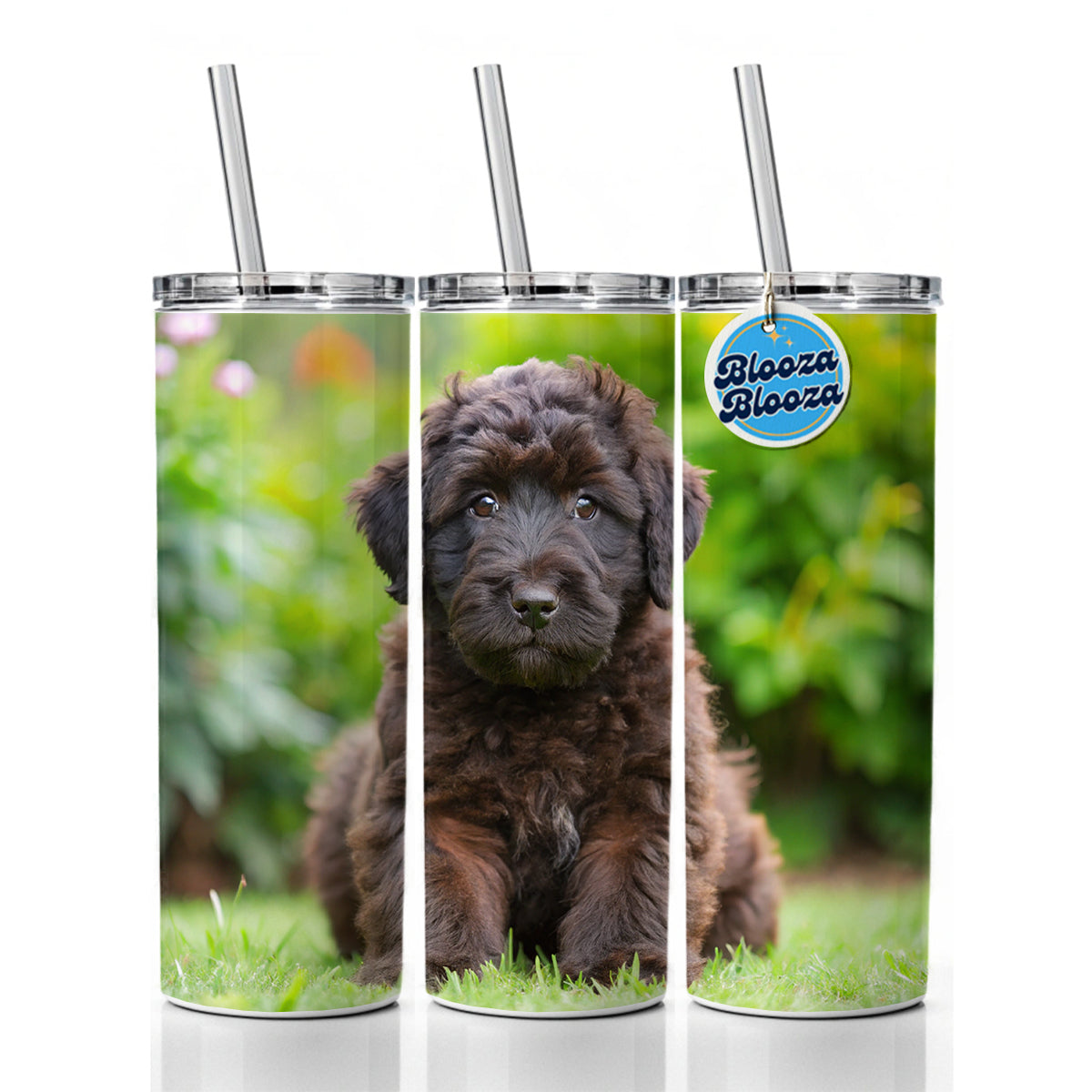 Bouviers Des Flandres Dog Puppy Photo Skinny Tumbler 20oz with Straw Insulated Water Bottle Gift