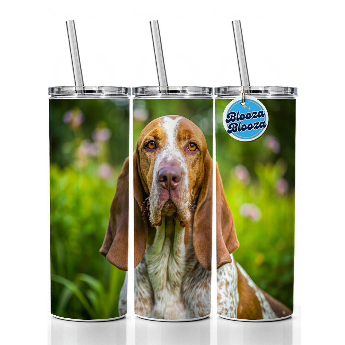 Bracco Italiano Dog Photo Skinny Tumbler 20oz with Straw Insulated Water Bottle Gift