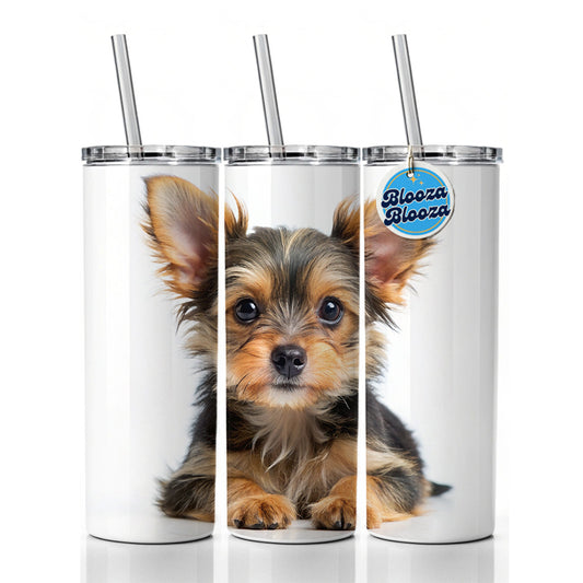 Chorkie Dog Puppy Photo Skinny Tumbler 20oz with Straw Insulated Water Bottle Gift