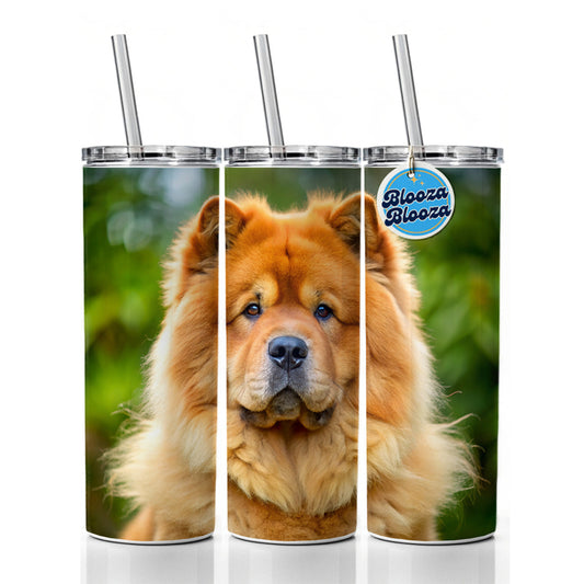 Chow Chow Dog Photo Skinny Tumbler 20oz with Straw Insulated Water Bottle Gift
