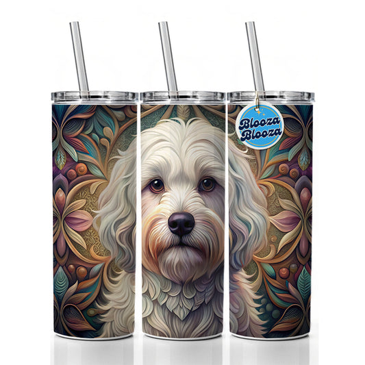 Coton De Tulear Dog Art Nouveau Skinny Tumbler 20oz with Straw Insulated Water Bottle Gift