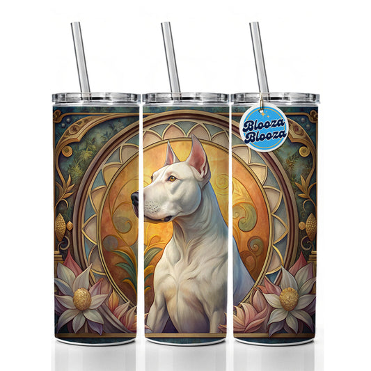 Dogo Argentino Dog Art Nouveau Skinny Tumbler 20oz with Straw Insulated Water Bottle Gift