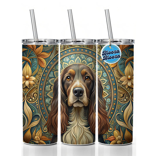 Field Spaniel Dog Art Nouveau Skinny Tumbler 20oz with Straw Insulated Water Bottle Gift