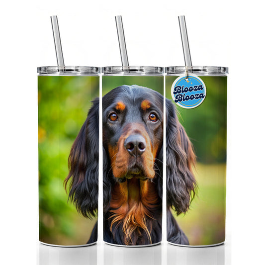 Gordon Setter Dog Photo Skinny Tumbler 20oz with Straw Insulated Water Bottle Gift