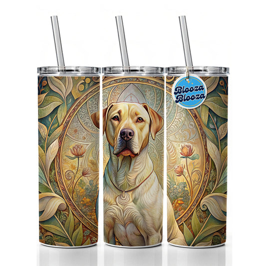 Labrabull Dog Art Nouveau Skinny Tumbler 20oz with Straw Insulated Water Bottle Gift