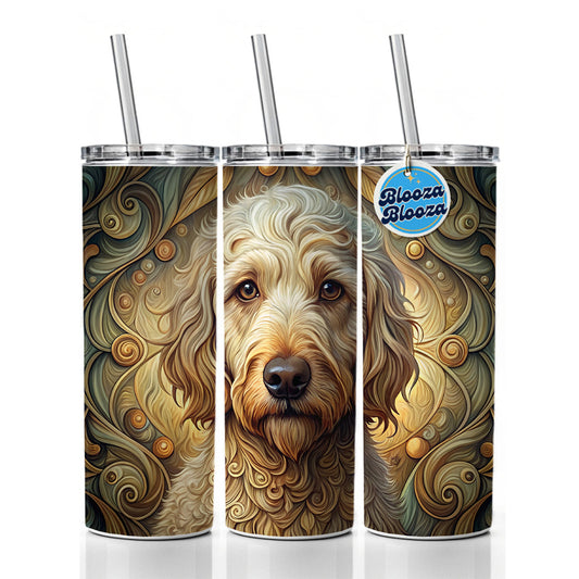 Labradoodle Dog Art Nouveau Skinny Tumbler 20oz with Straw Insulated Water Bottle Gift