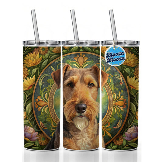 Lakeland Terrier Dog Art Nouveau Skinny Tumbler 20oz with Straw Insulated Water Bottle Gift