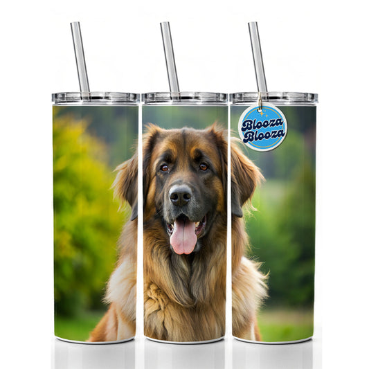 Leonberger Dog Photo Skinny Tumbler 20oz with Straw Insulated Water Bottle Gift