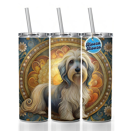 Lowchen Little Lion Dog Art Nouveau Skinny Tumbler 20oz with Straw Insulated Water Bottle Gift
