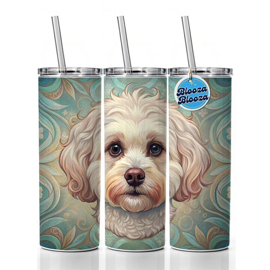 Maltipoo Dog Art Nouveau Skinny Tumbler 20oz with Straw Insulated Water Bottle Gift