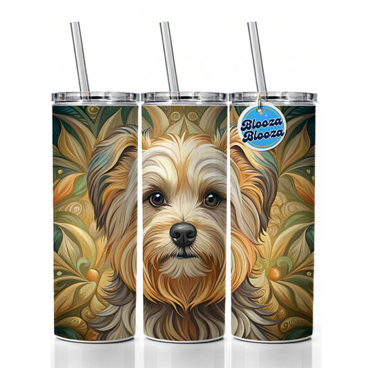 Morkie Dog Art Nouveau Skinny Tumbler 20oz with Straw Insulated Water Bottle Gift