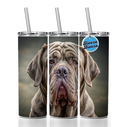 Neapolitan Mastiff Dog Photo Skinny Tumbler 20oz with Straw Insulated Water Bottle Gift