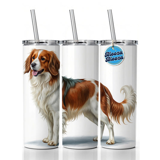 Nederlandse Kooikerhondje Dog Illustration Skinny Tumbler 20oz with Straw Insulated Water Bottle Gift