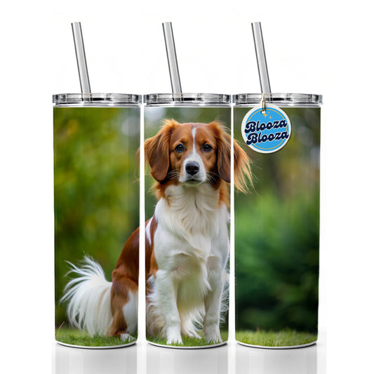Nederlandse Kooikerhondje Dog Photo Skinny Tumbler 20oz with Straw Insulated Water Bottle Gift