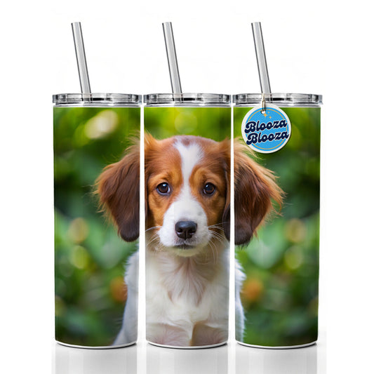 Nederlandse Kooikerhondje Dog Puppy Photo Skinny Tumbler 20oz with Straw Insulated Water Bottle Gift