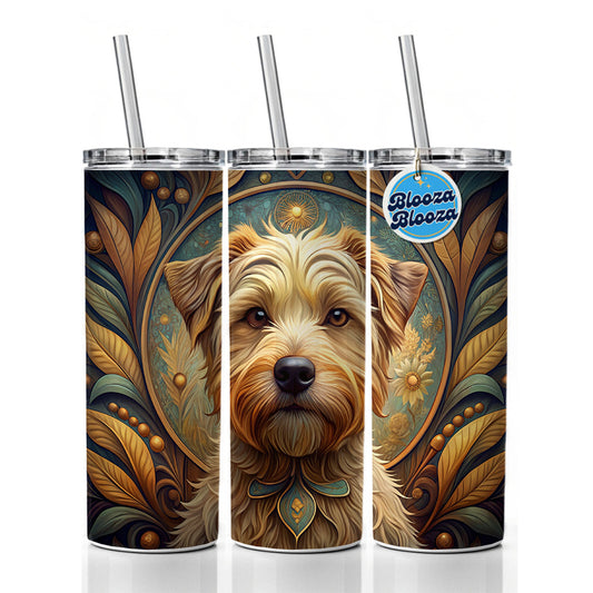 Norfolk Terrier Dog Art Nouveau Skinny Tumbler 20oz with Straw Insulated Water Bottle Gift
