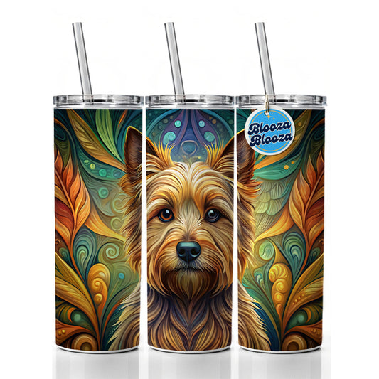 Norwich Terrier Dog Art Nouveau Skinny Tumbler 20oz with Straw Insulated Water Bottle Gift