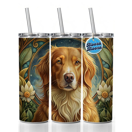 Nova Scotia Duck Tolling Retriever Dog Art Nouveau Skinny Tumbler 20oz with Straw Insulated Water Bottle Gift