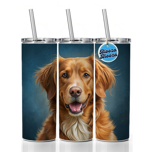 Nova Scotia Duck Tolling Retriever Dog Illustration Skinny Tumbler 20oz with Straw Insulated Water Bottle Gift