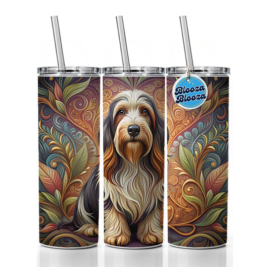 Petit Basset Griffon Vendeen Dog Art Nouveau Skinny Tumbler 20oz with Straw Insulated Water Bottle Gift