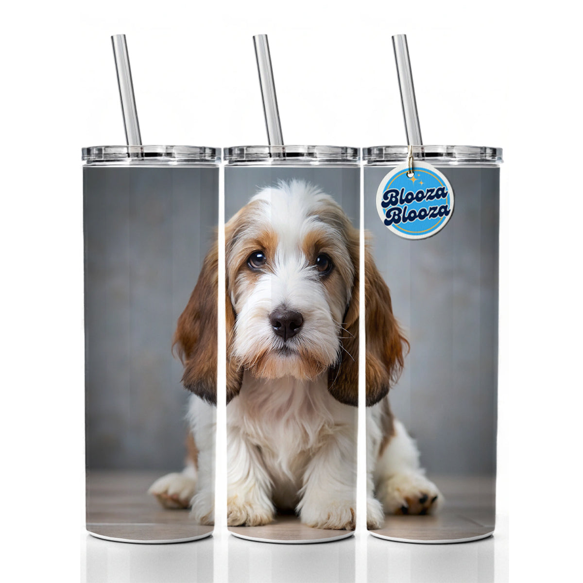 Petit Basset Griffon Vendeen Dog Puppy Photo Skinny Tumbler 20oz with Straw Insulated Water Bottle Gift