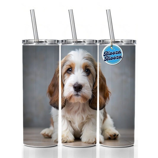 Petit Basset Griffon Vendeen Dog Puppy Photo Skinny Tumbler 20oz with Straw Insulated Water Bottle Gift