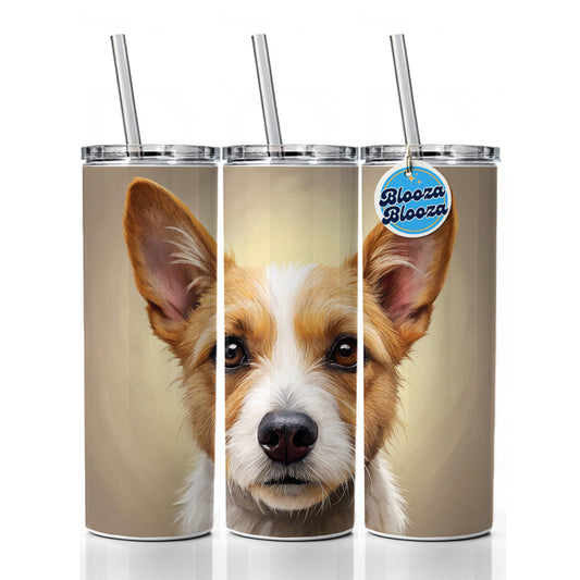 Portuguese Podengo Pequeno Dog Illustration Skinny Tumbler 20oz with Straw Insulated Water Bottle Gift