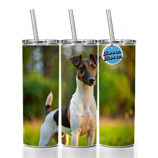 Smooth Fox Terrier Dog Photo Skinny Tumbler 20oz with Straw Insulated Water Bottle Gift