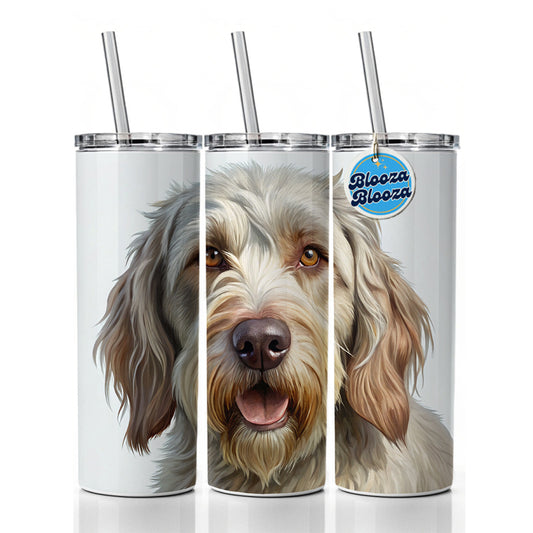 Spinone Italiano Dog Illustration Skinny Tumbler 20oz with Straw Insulated Water Bottle Gift