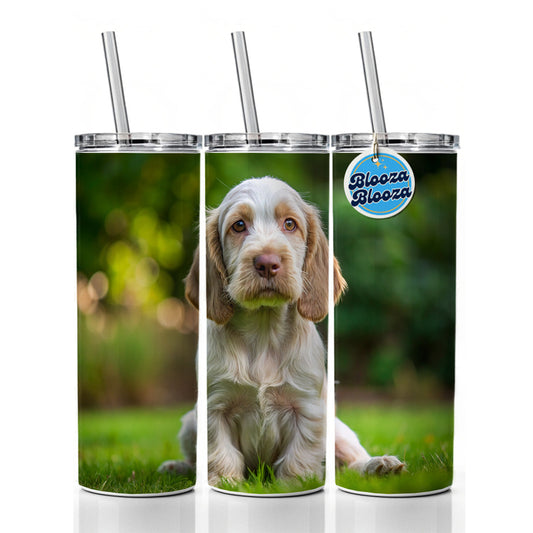 Spinone Italiano Dog Puppy Photo Skinny Tumbler 20oz with Straw Insulated Water Bottle Gift