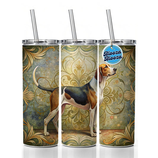 Treeing Walker Coonhound Dog Art Nouveau Skinny Tumbler 20oz with Straw Insulated Water Bottle Gift