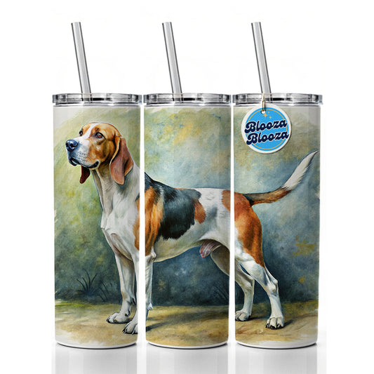 Treeing Walker Coonhound Dog Illustration Skinny Tumbler 20oz with Straw Insulated Water Bottle Gift