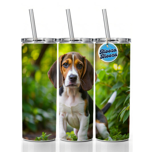 Treeing Walker Coonhound Dog Puppy Photo Skinny Tumbler 20oz with Straw Insulated Water Bottle Gift