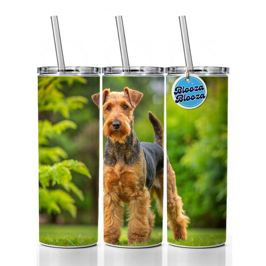 Welsh Terrier Dog Photo Skinny Tumbler 20oz with Straw Insulated Water Bottle Gift