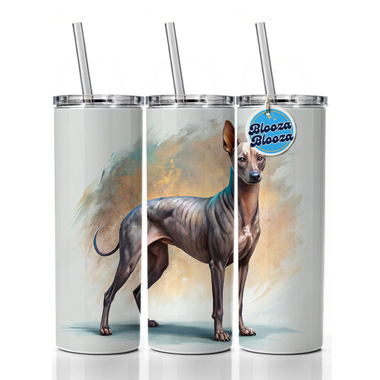 Xoloitzcuintli Xolo Mexican Hairless Dog Illustration Skinny Tumbler 20oz with Straw Insulated Water Bottle Gift