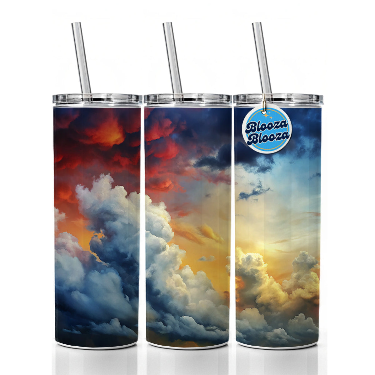 Cloudy Sky Colors Skinny Tumbler 20oz with Straw Insulated Water Bottle Gift