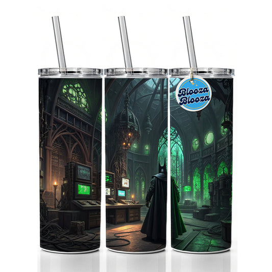 Evil Supervillain Lair Skinny Tumbler 20oz with Straw Insulated Water Bottle Gift