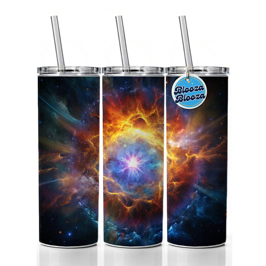 Star Going Supernova Galaxy Space Skinny Tumbler 20oz with Straw Insulated Water Bottle Gift