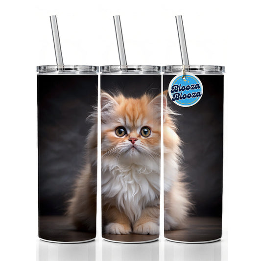 Classic Persian Cat Kitten Photo Skinny Tumbler 20oz with Straw Insulated Water Bottle Gift