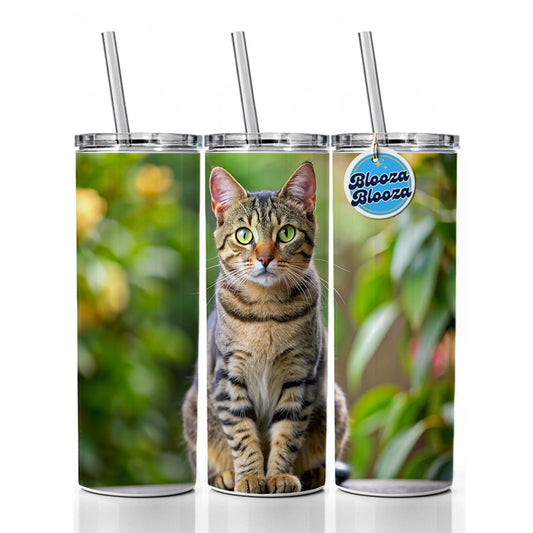 European Shorthair Cat Photo Skinny Tumbler 20oz with Straw Insulated Water Bottle Gift
