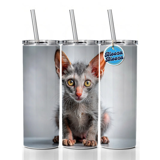 Lykoi Wolf Cat Kitten Photo Skinny Tumbler 20oz with Straw Insulated Water Bottle Gift