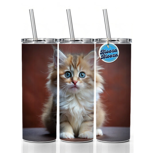 Ragamuffin Cat Kitten Photo Skinny Tumbler 20oz with Straw Insulated Water Bottle Gift