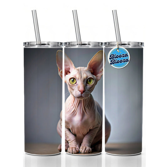 Sphynx Cat Photo Skinny Tumbler 20oz with Straw Insulated Water Bottle Gift