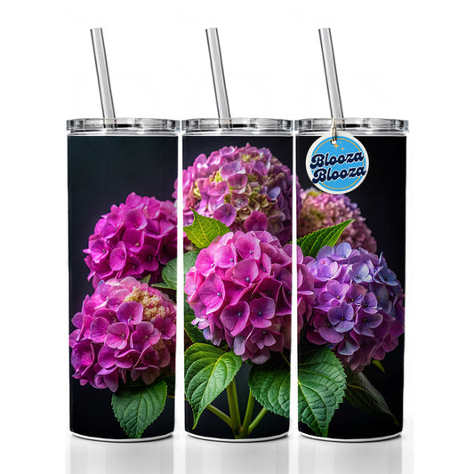 Hydrangea Flowers Photo Skinny Tumbler 20oz with Straw Insulated Water Bottle Gift