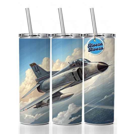 F-4 Phantom II Fighter Bomber Jet Plane Skinny Tumbler 20oz with Straw Insulated Water Bottle Gift